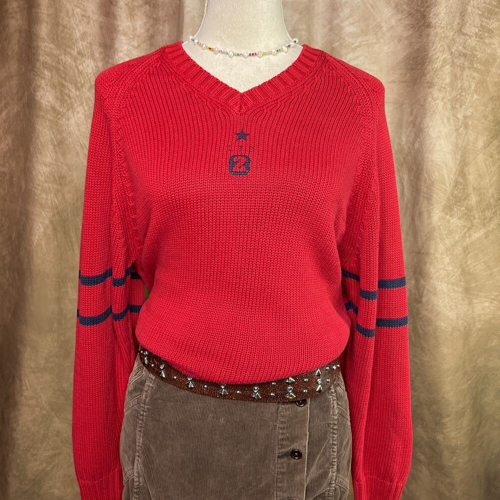 Vintage Y2K Sweater Knit Long Sleeve Limited Too Red Striped Skater Streetwear